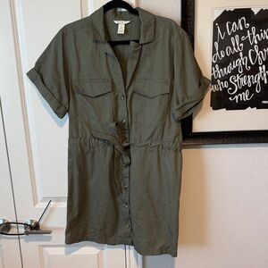 H&M Olive Green Midi Dress